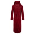 thumbnail image 3 of Ccpelsie Men's Robe Long Plush Soft Bathrobe Cozy Spring Fall Winter Warm Robes Shawl Collar Sleepwear with Pockets(A-Red,4XL), 3 of 4