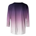 thumbnail image 5 of IROINID Offres T-Shirt à Manches Longues en Polyester pour Femmes Col Rond Confortable Dégradé Imprimé Manches Blouse Chemise, Violet, 5 of 5