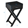 thumbnail image 2 of Costway Table de Chevet 2 Pcs en X avec Tiroir, Table d'Appoint Latérale Moderne pour la Maison, Noir, 2 of 10