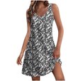 thumbnail image 2 of Ovzne Robes pour Femmes 2025 Robe d'Été Décontractée pour Femmes Robe Sans Manches à Encolure en V Longue Robe pour Femmes Robe Imprimée Liquidation, 2 of 7
