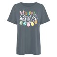 thumbnail image 4 of RKSTN Hauts pour Femmes 2024 Été Décontracté Ample Grande Taille Imprimé Graphique Lapin de Pâques Blouse Mode Col Rond Manches Courtes T-shirt, 4 of 4