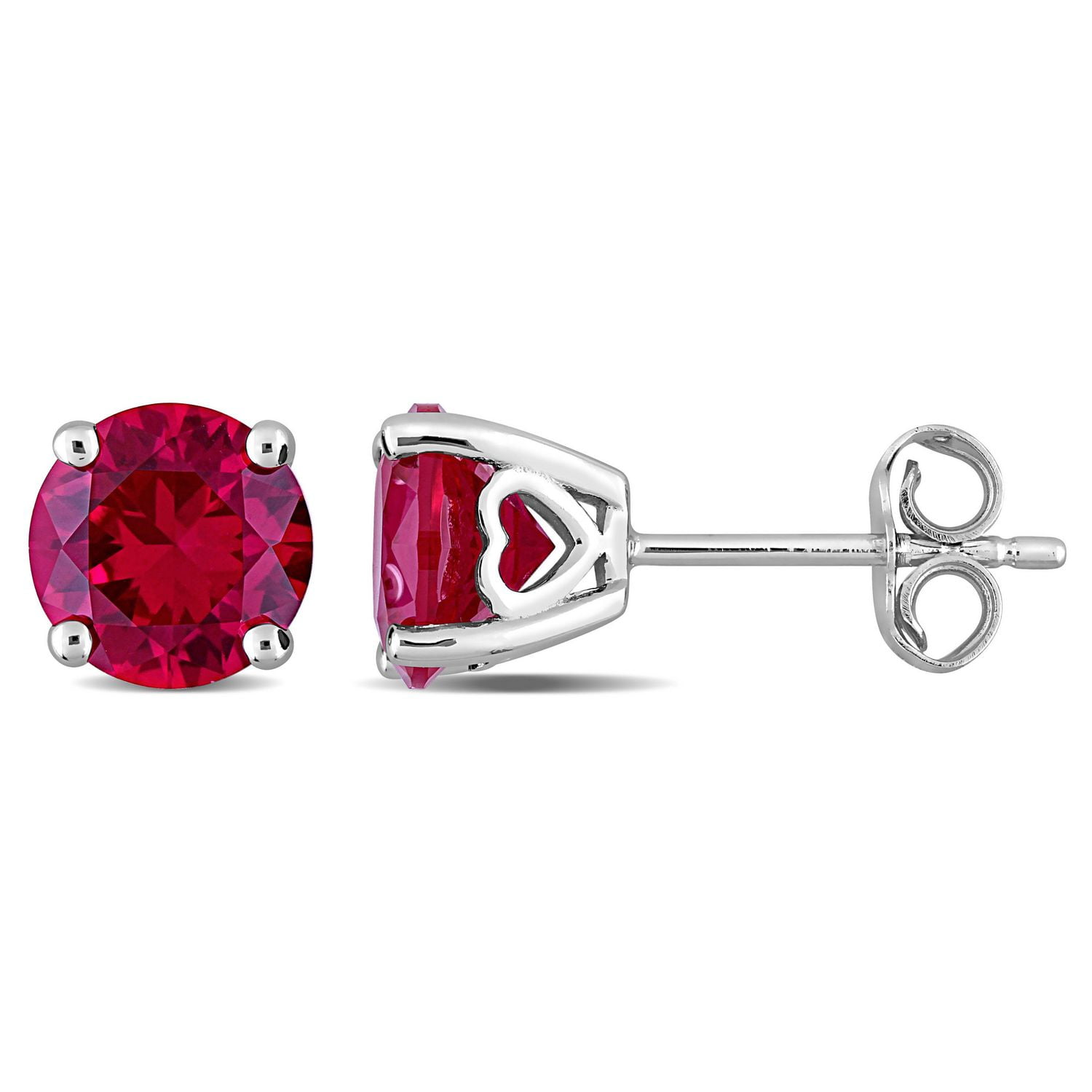 Clous d’oreilles Miabella avec 3-1/4 Carat PBT de Rubis Synthétique en Argent Sterling