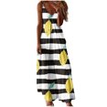 thumbnail image 2 of SMihono Robe Maxi Bohème d'Été pour Femmes Grande Taille Mode pour Femmes à Bretelles Taille Mi-Haute Col en V Sans Manches à Rayures Imprimées Ajustée Robe Longue de Plage Robe Évasée de Plage, 2 of 5