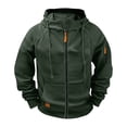 thumbnail image 2 of PEONAVET Veste pour Homme Veste Cargo pour Homme Couleur Unie Multiples Poches Sport Mise en Forme Entraînement Raglan à Manches Longues à Capuche Veste Décontractée, 2 of 5