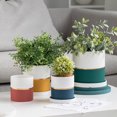 thumbnail image 2 of kurtrusly Ceramic Flower Pots For Small Spaces And Easy To Maintain Herbs Ceramic Flowerpot Ceramic Pot Planter Eco-friendly gray 11*11 1Set, 2 of 6