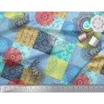 thumbnail image 2 of Soimoi Satin Silk Fabric Mandala & Paisley Patchwork Print Sewing Fabric Yard 42 Inch Wide, 2 of 3