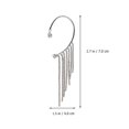 thumbnail image 2 of Long Tassel Left Ear Cuff Chain Earnings Ear Crawler Earrings Ear Wrap Earrings, 2 of 8