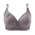 thumbnail image 4 of VEKDONE Woman's Printing Gathered Together Large Size Daily Bra Underwear No Rims Gray XXXL, 4 of 4