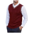 thumbnail image 2 of SHIXIAOO Male Knitted Vest Vest V Neck Sleeveless Padded Sweater Vest Open Cardigan plus Man Sweater for Men Sweaters for Men Cardigan Open Front with Hood Cropped Cardigan Sweaters for Men Sweaters, 2 of 8