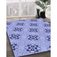 thumbnail image 3 of Ahgly Company Tapis de Zone Lavable en Machine Carré Transitionnel Jeans Bleu, 6 Pieds Carré, 3 of 7