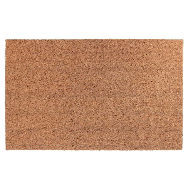 Tapis de Porte en Fibre de Coco Simple (24 X 36) en Fibre de Coco Brun Naturel avec une Forme Rectangulaire et une texture Rugueuse pour Gratter la Saleté des Chaussures, Doté d'Une base Antidérapante Idéale pour une Utilisation Intérieure afin de Garder les Planchers Propres et Ordonnés.