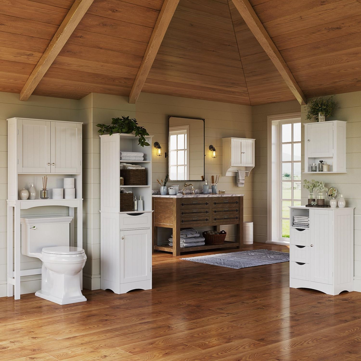 Ashland Collection Maison RiverRidge® Armoire à linge, 22,05 po. (larg) x 32,13 po. (haut) x 13,39 po. (prof), blanc