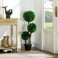 thumbnail image 2 of HOMCOM 3ft Artificial Tree, Three Ball Boxwood Topiary for Indoor Outdoor, 2 of 10