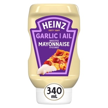 Heinz Garlic Mayonnaise Style Sauce, for Pizza, Homemade Garlic Bread and Wraps, 340 mL Bottle