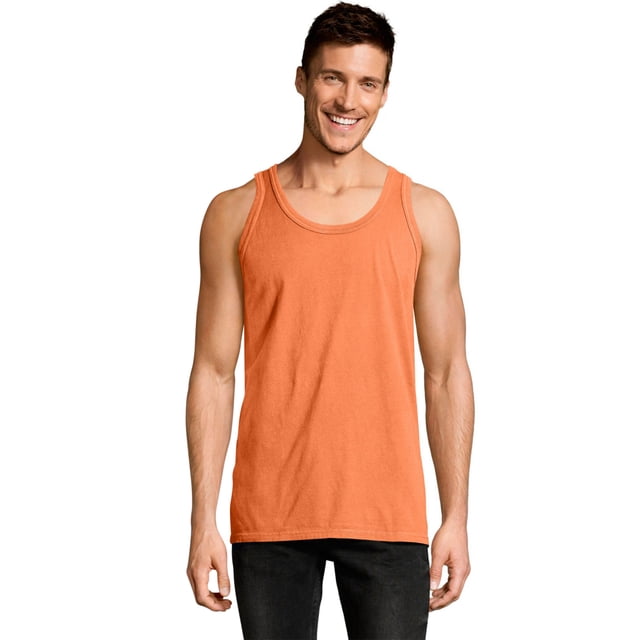 Hanes Mens ComfortWash Garment Dyed Sleeveless Tank Top, L, Horizon