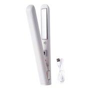 Visland Portable USB Hair Straightener Fast Heating Electric Curling Iron Straight Curly Hair Bangs Mini Curling Wand Travel Women Hair Styling Tool