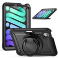 thumbnail image 2 of XYX Case for iPad Mini 7 A17 Pro 2024/Mini 6 2021 8.3 Inch 7th/6th Gen with Rotating Stand, Shoulder Strap, 2in1 Shockproof Cover, Black, 2 of 7