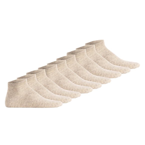 Hudson Unisex Sneaker Socks, 9-Pack - Simply, Short Socks, Solid Color Beige mottled 35-38 (UK 3-5)