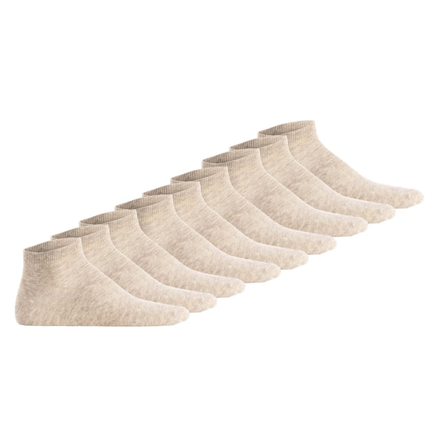 Hudson Unisex Sneaker Socks, 9-Pack - Simply, Short Socks, Solid Color Beige mottled 35-38 (UK 3-5)