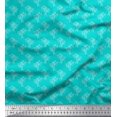 thumbnail image 1 of Soimoi Green Georgette Viscose Fabric Dots & Palm Tree Printed Fabric 1 Yard 44 Inch Wide, 1 of 5