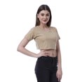 thumbnail image 4 of Moomaya T-shirt Court à Col Rond pour Femmes, Manches Courtes, Été, Coupe Ample, 4 of 7
