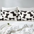 thumbnail image 4 of YST Cute Bow Knot Full Size Sheet Sets 4pcs, Cartoon Cow Pattern Microfiber Bed Sheets Set, Kawaii Simple Printed Kids Teens Bed Set For Bedroom, Black White Bows Bedroom Decor Bedding Set, 4 of 6