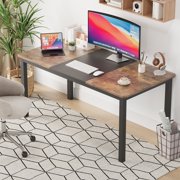 63 Inch Computer Desk, Modern Office Desk with Metal Frame, Large Gaming Writing Table, Sturdy Workstation for Home Office, Study, Bedroom, Doubles as Dining Table
