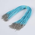 thumbnail image 1 of Corde en Cuir Tressé Réglable Imperméable Corde à Cire Faite à la Main avec Fermoir Mousqueton Chaînes Résistantes à l'Usure Fournitures de Bijoux pour Bricolage Bleu Lac 2mm, 1 of 1