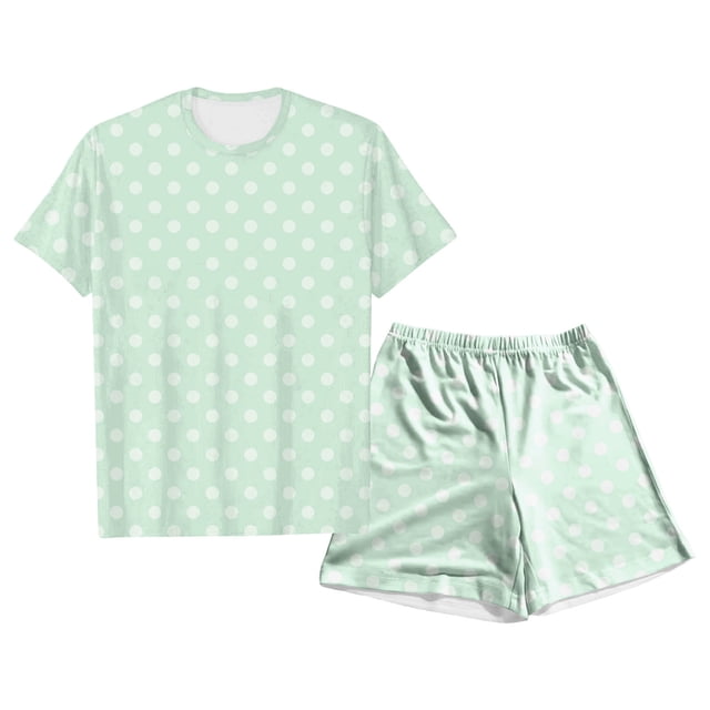 Girls Printed Short Sleeve Pajama Set with Button Front and Comfy Shorts for Playful Bedtime Comfort