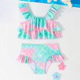 thumbnail image 2 of MIASHUI Girls Swimsuit Two Pieces Bikini Set Toddler Ruffle Bathing Suits Swimwear,Sky Blue,6-7 Years, 2 of 6
