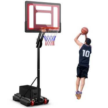 Système de Panier de Basketball Portable Goplus 3,5 Pi-8,5 Pi Réglable avec Sac de Lest Roues Extérieur