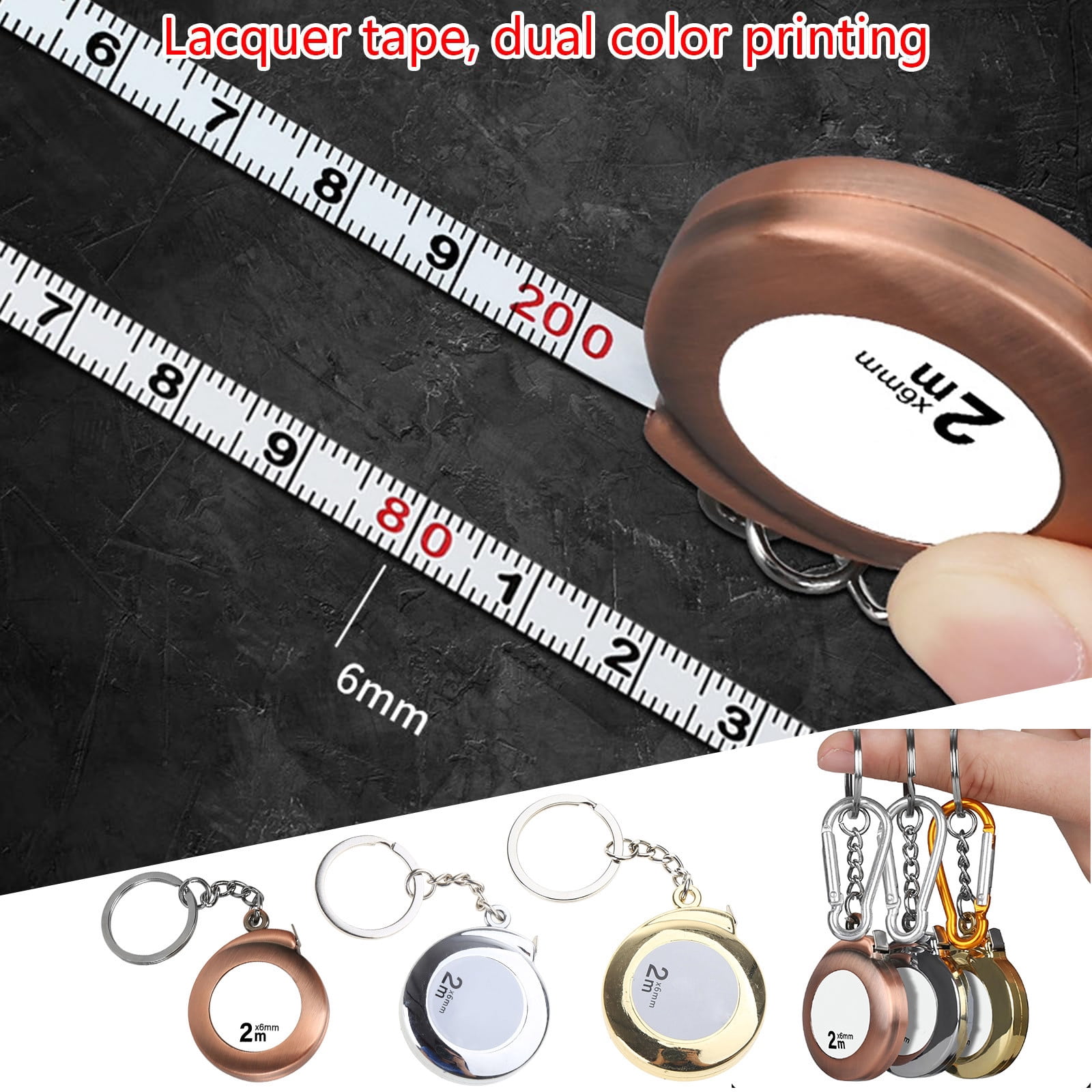 Compact Measuring Tools Mini Retractable Tape Measure Keychains Functional Stainless Steel Measuring Tape for Quick Measurements