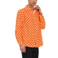 thumbnail image 4 of INSPIRE CHIC Men's Shirt Polka Dots Pattern Point Collar Long Sleeve Button Down Shirt 38 Orange, 4 of 6