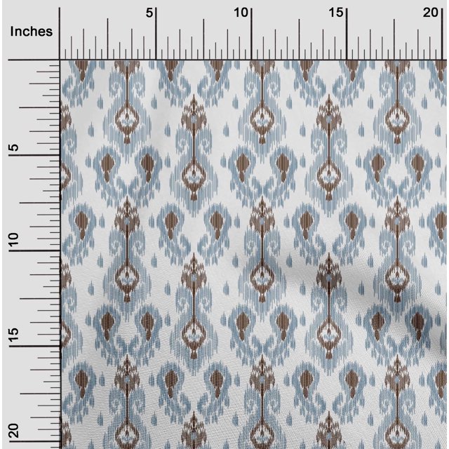 oneOone Cotton Poplin Fabric Paisley Ikat Printed Craft Fabric BTY 56 Inch Wide