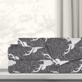 thumbnail image 1 of Safdie & Co. Premium Ultra Soft Bedding Printed Sheet Set 4PC Queen Grey Heathered Deer Shield, 1 of 1