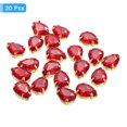 thumbnail image 3 of Unique Bargains 20Pack Teardrop Sew on Rhinestone - 10x7mm Glass Teardrop Crystal Rhinestones in Gold Prong Setting (Bright Red), 3 of 7