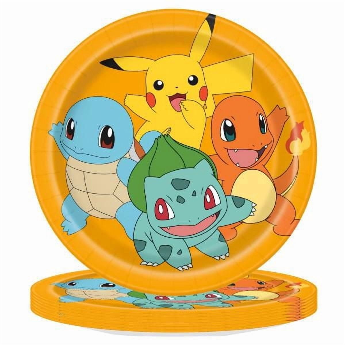 Assiettes plates rondes Pokémon de 23 cm (9 po), lot de 8, Unique Industries