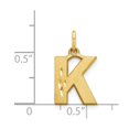 thumbnail image 4 of Diamond2Deal 14K Pendentif Initiale Lettre K en Satin Or Jaune pour Femmes, 4 of 6