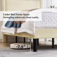 thumbnail image 4 of VECELO Twin/Full/Queen Bed Frame with Adjustable Height Upholstered Headboard, Strong Wood Slat Support, No Box Spring Needed, Beige, 4 of 7