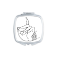 thumbnail image 1 of Modèle de Dessin à la Main Miroir Portable Poche Compacte Maquillage Double Face Verre, 1 of 3