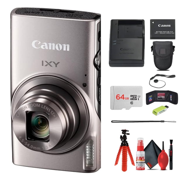 Canon IXY 650 HS Appareil Photo Numérique Zoom 12x Argent Ensemble Kit 64 Go (Modèle International)