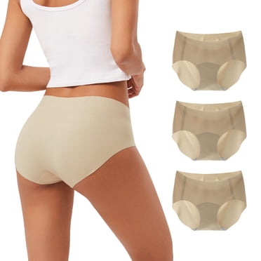 INNERSY Women's No Show Seamless Hipster Panties No Panty Line Underwear 3-Pack(S,Nude)