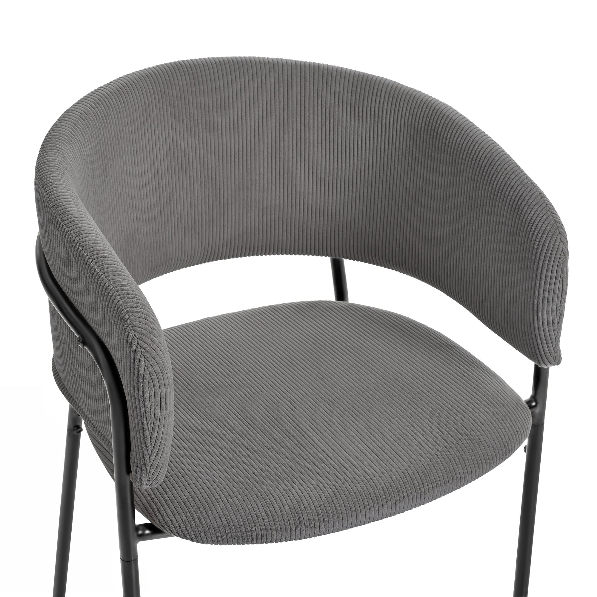 Ensemble de 4 chaises d'appoint modernes Noble House HORIZON avec pieds inclinés et pieds réglables (gris)