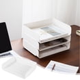 thumbnail image 2 of Aihimol Stackable Desktop Letter Tray,Paper Document Tray Organizer, White Plastic Desk File Rack for A4 Paper, Magazine, Receipts, Office Supplies, 2 of 7