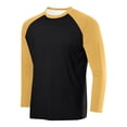 thumbnail image 2 of BiZtdJrK Sun Protection Shirts for Men Fashion Color Block Long Sleeve Workout Tops Rash Guard Quick Dry Hiking Fishing Shirt, Yellow, M, Gifts for Dad, 2 of 3