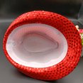 thumbnail image 4 of Eandarui Women Men Sequin Fedora Hat Disco Hat Jazz Dance Hat Hip-Hop Rapper Stage Performance Red One Size, 4 of 5