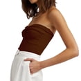thumbnail image 4 of Timegard Tube Top for Women Ruched Knot Sleeveless Slim Fitting Comfy Knit Tee Top Solid Color Casual, 4 of 6