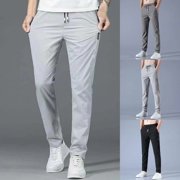 HVOBTTY Men's Summer Casual Stylish Solid Color Breathable Long Pants Everyday Wear Sport Jeans Black,M