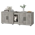 thumbnail image 1 of EDTara Wooden Cat Litter Box Enclosure for 2 Cats, Double Compartment Hidden Litter Box, White Modern Design Cat House, 1 of 9