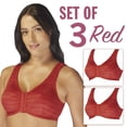 thumbnail image 1 of Carole Martin Soutien-gorge de Confort Pleine Liberté Sans Armatures à Fermeture avant Style 7218 Ensemble de 3 - Rouge 38, 1 of 27
